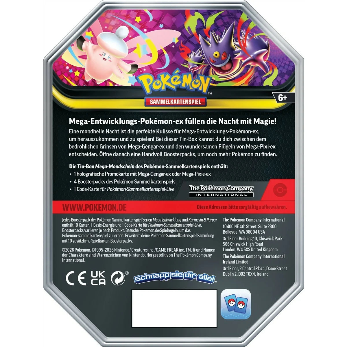 Pokémon Mega Moonlight Tin (DE) Mega Pixi ex