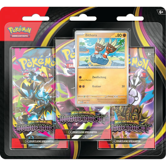 Pokémon Dunkelnacht (ME05) - 3er Blister Bithora (DE)